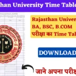 Rajasthan University Time Table 2024